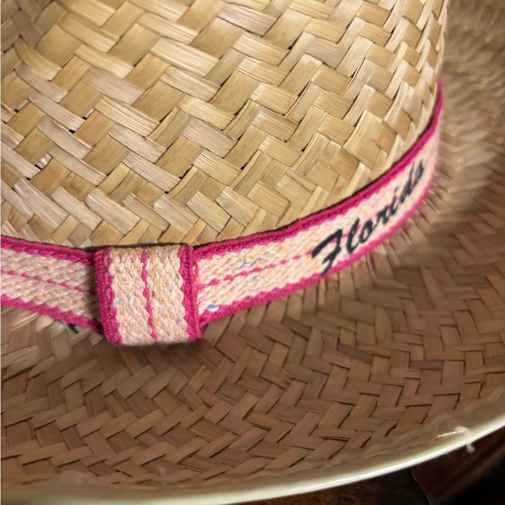 Straw Hat with Pink Band - Picture 5 of 12